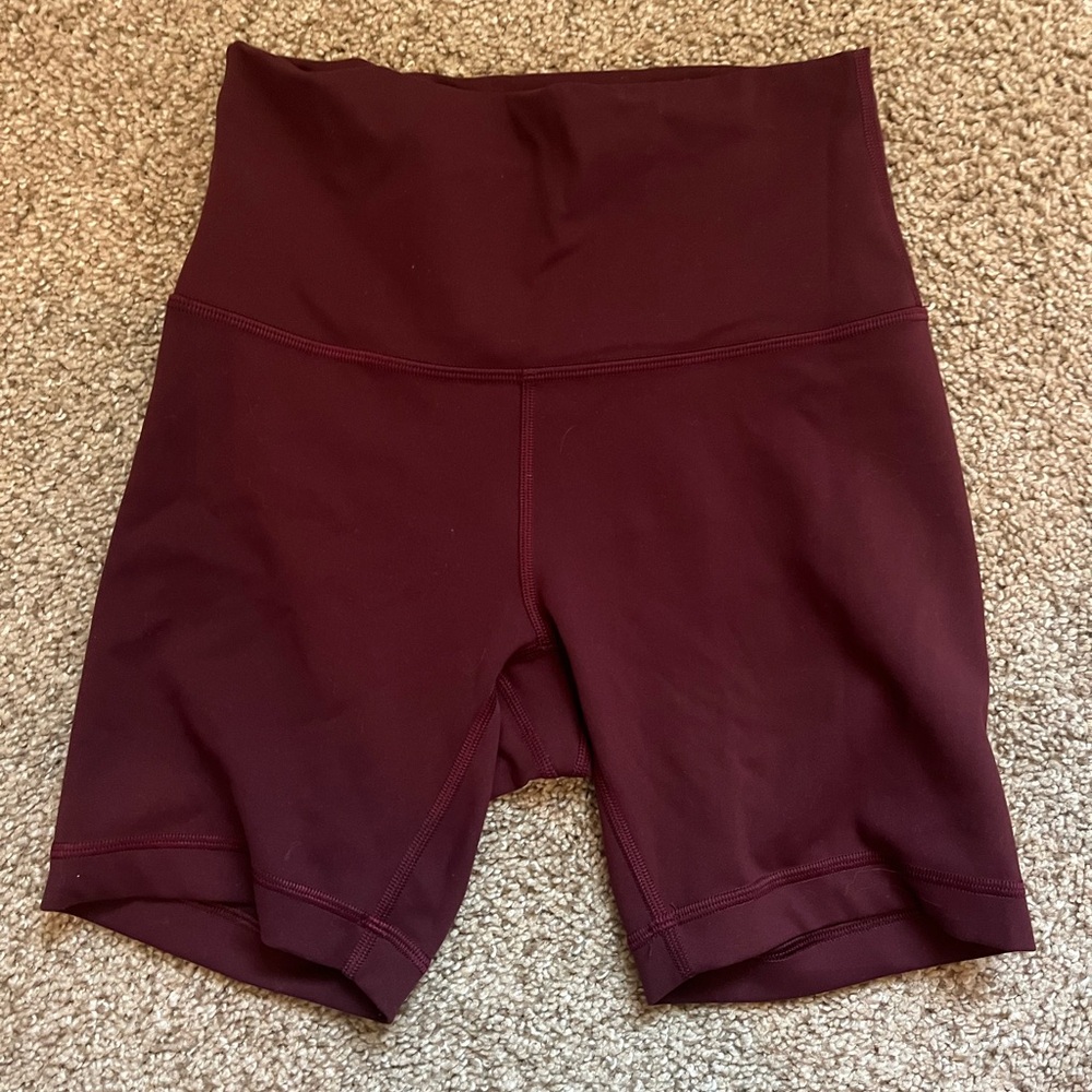 Lulu maroon biker shorts size 4